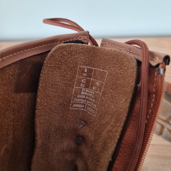 Dr Martens Miranda Lace Up Cognac Brown Combat Boots Vintage Y2K Leather US 10 - Picture 9 of 9